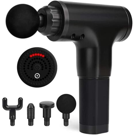 Appareil de massage musculaire Myofascial Gun, relaxation des tissus profonds et des muscles, machine à percussion à 6 vitesses - Noir, 1pc