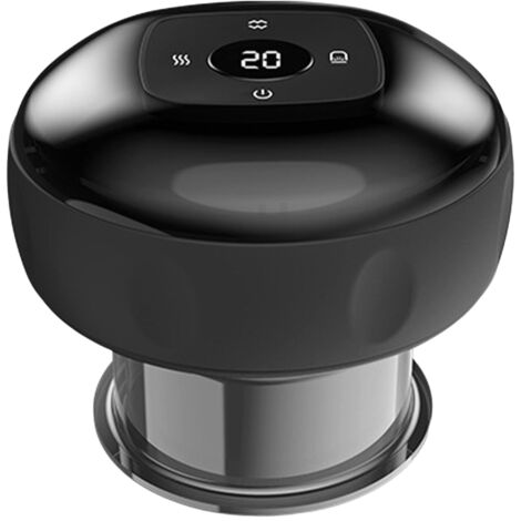 Appareil de massage ventouse électrique 2-en-1 avec fonction Gua Sha, 12 niveaux chaleur/aspiration, minuterie, sans fil Type-C rechargeable 1800mAh