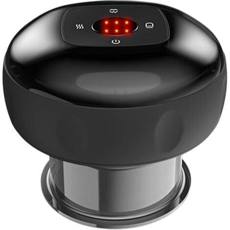 Appareil de Massage Ventouses Électrique 6 Vitesses avec Chaleur - Dispositif Gua Sha Ventouse Noir sans Flamme