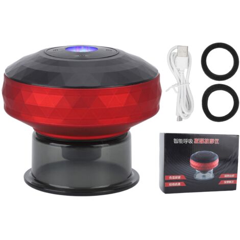 Appareil de massage ventouses électriques 6 vitesses, pression négative et chaleur, effet gua sha, couleur rouge