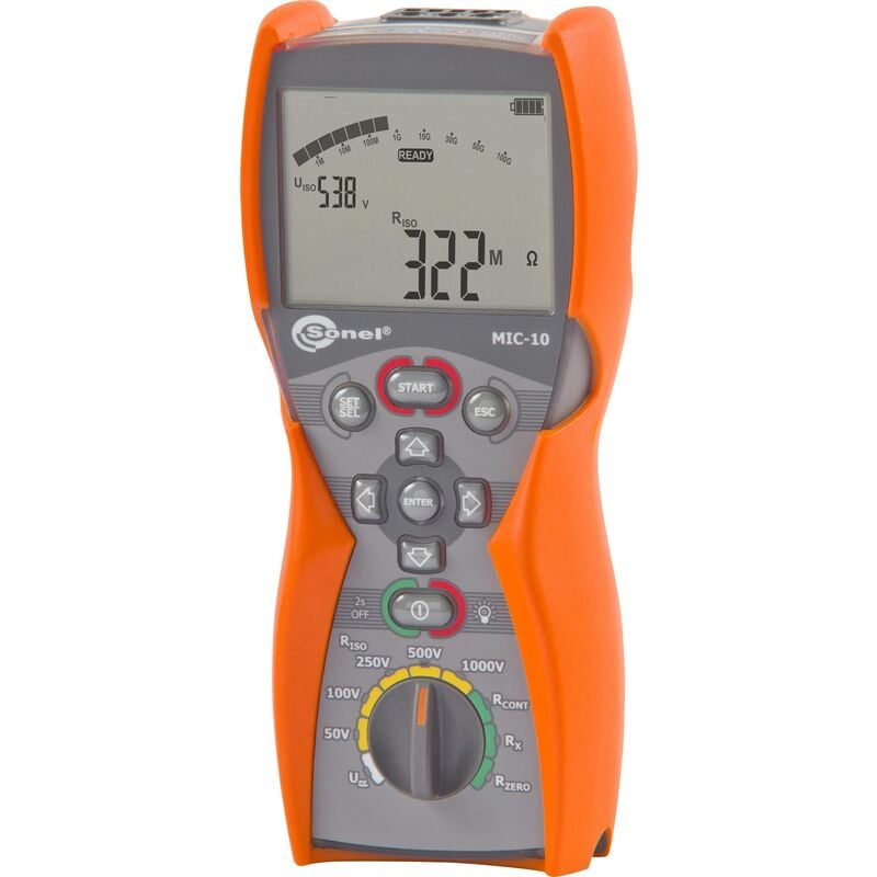 Sonel - Appareil de mesure de l'isolation MIC-10 étalonné (iso) 50 v, 100 v, 250 v, 500 v, 1000 v 10 gω W540651