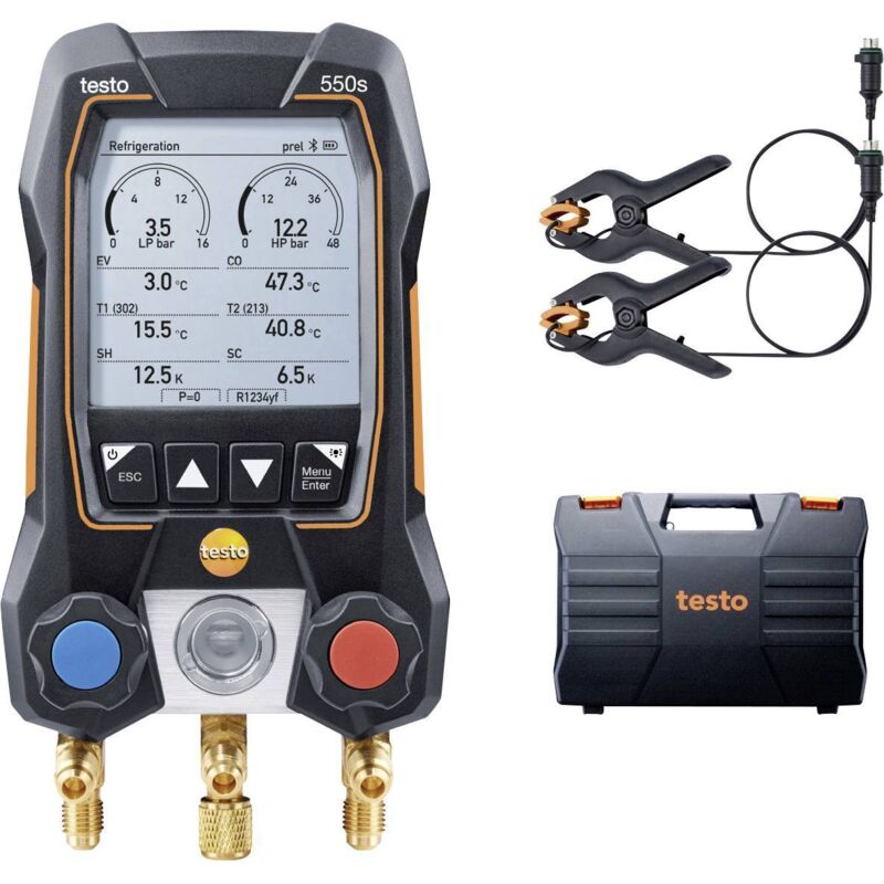 Testo 0564 5501 550s digital manifold, Bluetooth, 2-way valve, Tem...