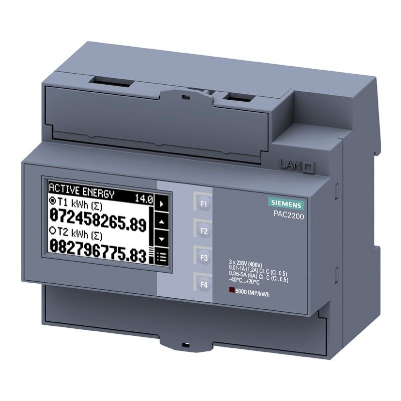 Appareil de mesure Siemens Sentron PAC2200 connexion Din 7KM22002EA301DA1