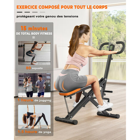 Appareil de musculation compact – Cardio-training et abdominaux – Résistance réglable – Écran LCD – Entraînement complet à domicile