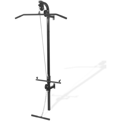 Station poulie de musculation avec barre de tirage, support disque et filet  CORENGTH