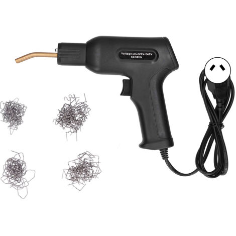 Appareil de Soudure Plastique Portable avec Agrafeuse Chaude – Outil de Réparation pour Jardin et Maison – Noir, ABS, 22.5cm, 4 Types d'Agrafes Inclus (220‑240V, AU Plug)