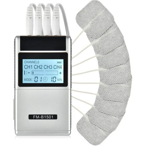 Appareil de stimulation musculaire électrique EMS à 15 modes, TENS, pour la physiothérapie et le massage complet du corps, soulageant la douleur et offrant des soins de santé 04047-AquaForge