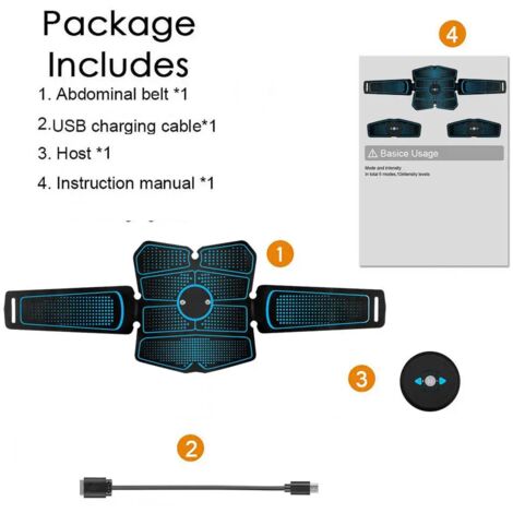 Appareil de stimulation musculaire EMS pour salle de sport à domicile, appareil de fitness, machine d'exercice pour les fessiers, appareil abdominal, ceintures de tonification électroniques-AquaForge