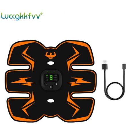 Appareil de stimulation musculaire sans fil EMS intelligent pour le fitness et l'entraînement abdominal, avec autocollants amincissants pour la perte de poids et le massage corporel 01193-AquaForge