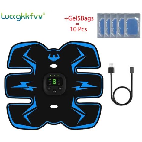 Appareil de stimulation musculaire sans fil EMS intelligent pour le fitness et l'entraînement abdominal, avec autocollants amincissants pour la perte de poids et le massage corporel 01195-AquaForge