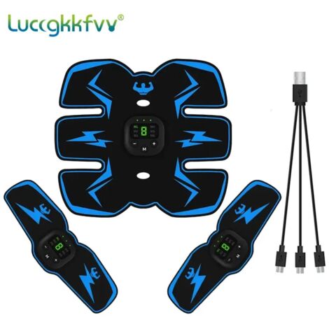 Appareil de stimulation musculaire sans fil EMS intelligent pour l'entraînement abdominal et la perte de poids - Massage corporel amincissant avec autocollants - 01192-AquaForge