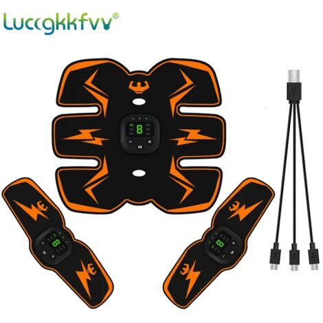 Appareil de stimulation musculaire sans fil EMS intelligent pour l'entraînement abdominal et la perte de poids - Massage corporel amincissant avec autocollants - 01194-AquaForge
