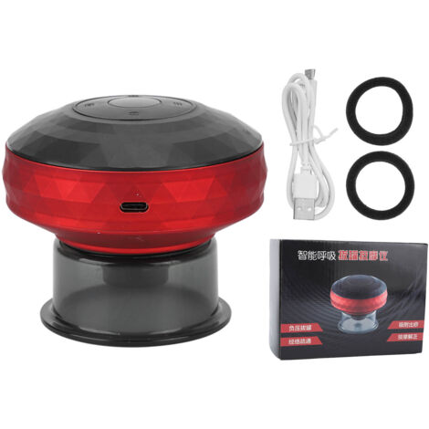 Appareil de Ventouse Électrique Rechargeable, Massage par Suction avec Compresse Chaude Réglable, Rouge