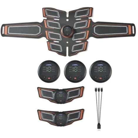 Appareil d'électrostimulation abdominale (EMS) avec connexion USB - Appareil de musculation et d'entraînement musculaire - Masseur électrostimulateur 01566-AquaForge