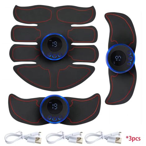Appareil d'électrostimulation musculaire abdominale (EMS), tonifiant musculaire, appareil de massage USB pour abdominaux et hanches, perte de poids et remise en forme, pour salle de sport à domicile