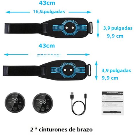 Appareil d'électrostimulation musculaire (EMS), ceinture de renforcement abdominal, masseur amincissant, pour le ventre, la taille, le dos, les bras et les jambes, massage fitness, chargement USB, 2 s