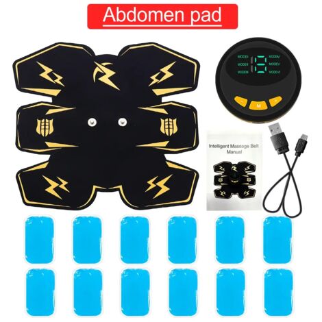 Appareil d'électrostimulation musculaire pour abdominaux, bras et jambes, stimulateur ABS, fitness, fessiers, appareil de massage amincissant pour le massage musculaire, unisexe03650-AquaForge