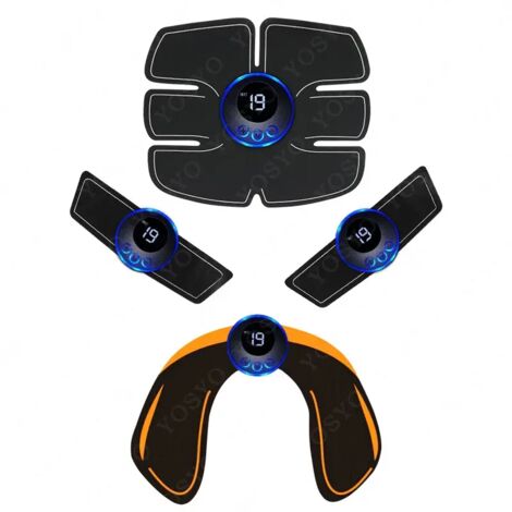 Appareil d'électrostimulation musculaire rechargeable EMS, entraîneur intelligent pour exercices des hanches et des abdominaux, masseur corporel électrique amincissant pour la perte de poids01979-Aqua