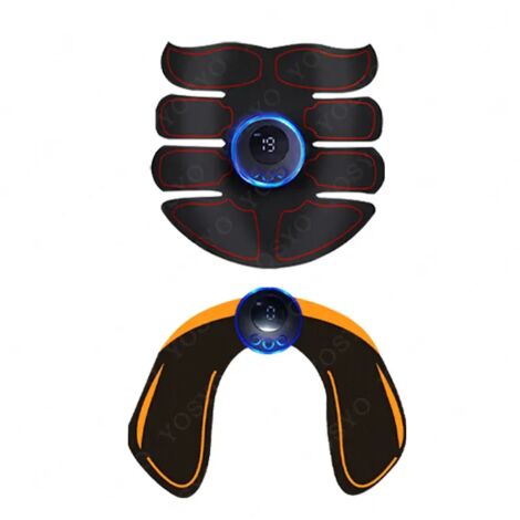 Appareil d'électrostimulation musculaire rechargeable EMS, entraîneur intelligent pour exercices des hanches et des abdominaux, masseur corporel électrique amincissant pour la perte de poids01982-Aqua