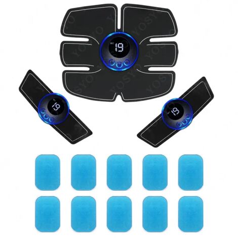 Appareil d'électrostimulation musculaire rechargeable EMS, entraîneur intelligent pour exercices des hanches et des abdominaux, masseur corporel électrique amincissant pour la perte de poids01983-Aqua