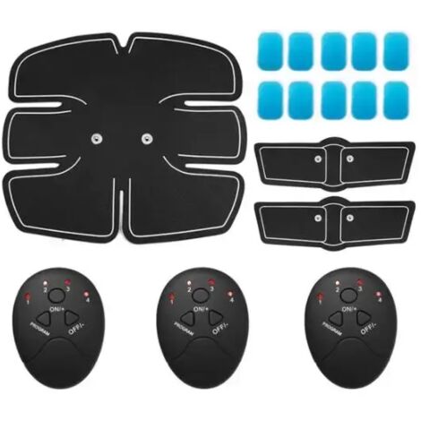 Appareil d'entraînement de stimulation musculaire électrique EMS pour abdominaux, hanches et fessiers - Appareil de musculation pour le corps - Fitness et amincissement - Massage04822-AquaForge