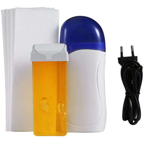Appareil d'Épilation Cire Chaude Professionnel - Chauffe-Cire 220V EU, Cartouches de Cire, Papier à Épiler, Épilateur Miel - Kit Complet Salon