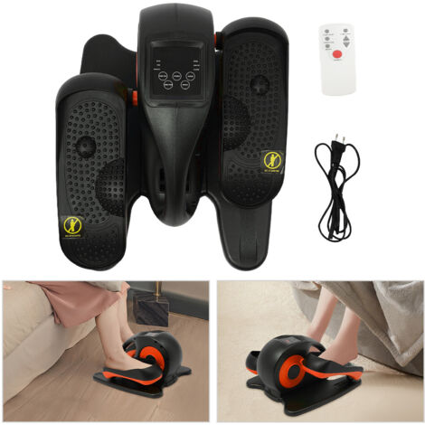 Appareil elliptique sous bureau pour seniors, appareil d'exercice pour les jambes Ellipse pour seniors entièrement assemblé, appareil d'exercice à pédales assis avec télécommande, orange