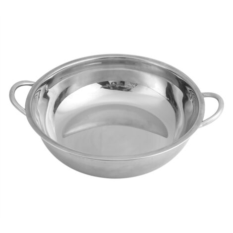 Appareil Fondue Chinoise Hot Pot en Acier Inoxydable Marmite à Fondue Convient aux Cuisinières à Induction Cuisinières à Gaz Fours électriques Utensiles Cuisine sans Couvercle Autre Accessoire (30CM)
