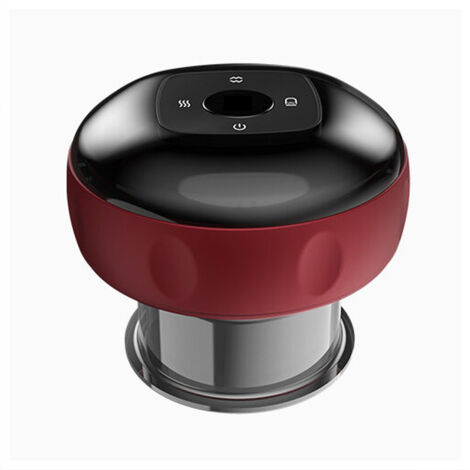 Appareil massage ventouse électrique 2-en-1 avec Gua Sha, 12 niveaux chaleur/aspiration, minuterie, sans fil Type-C 1800mAh