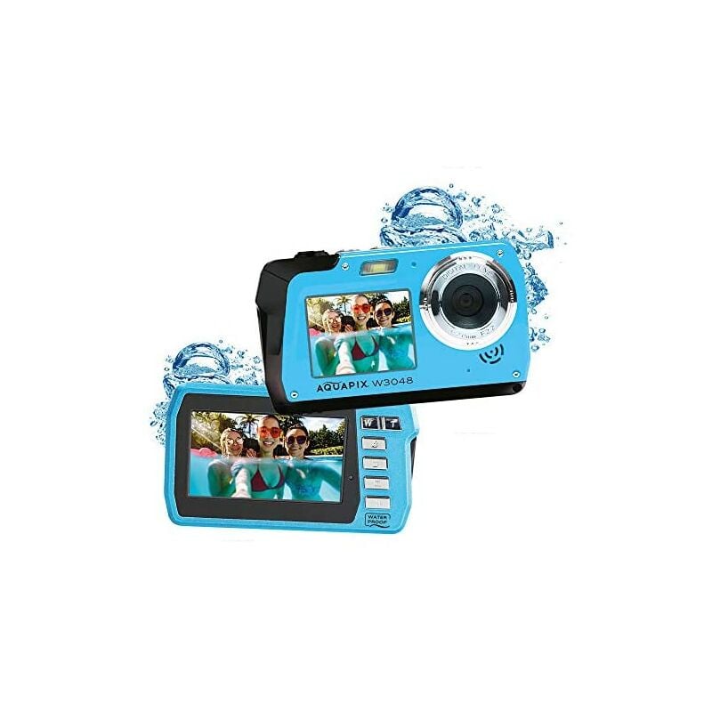W3048 Edge Iceblue - Appareil photo sous-marin, 48MP double affichage - Easypix