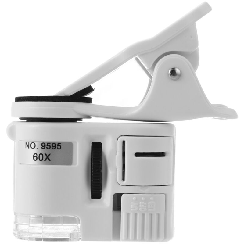 Tlily - Appareil Photo Zoom 60X Universel avec LumièRe led abs TéLéPhone Mini Microscope de Poche Portable pour Smartphones Mobiles