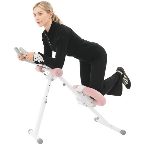 Appareil pour abdominaux, équipement d'entraînement des abdominaux, appareil d'entraînement réglable pour abdominaux à utiliser chez soi, pliable, avec protection pour les genoux, rose