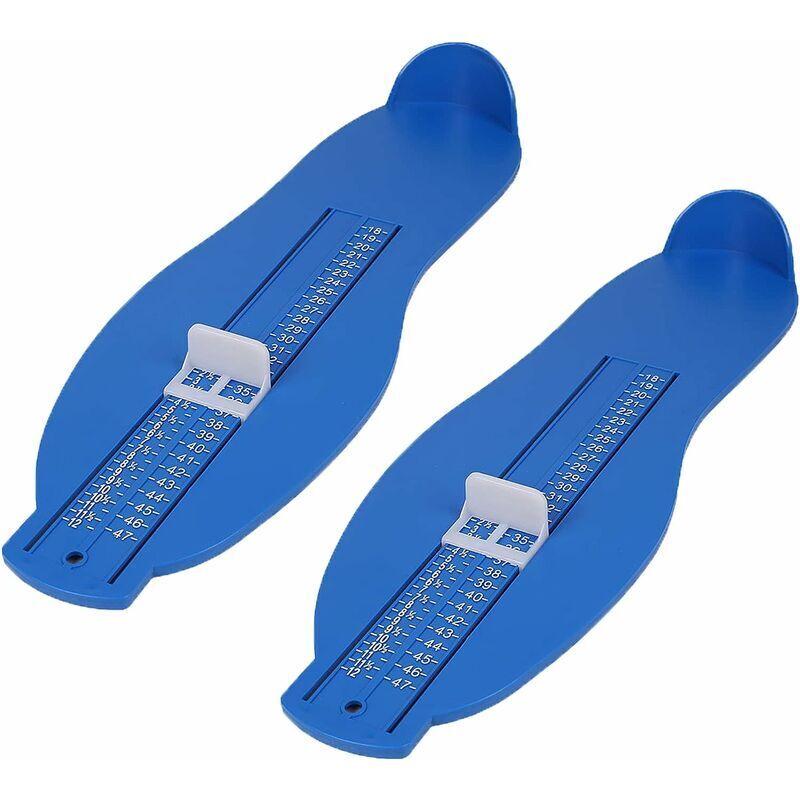 Appareil professionnel de mesure de pointure, adapté aux adultes et aux enfants, lot de 2 (bleu)
