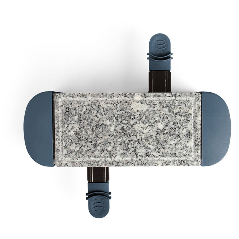 LIVOO Appareil &agrave; raclette bleu fonc&eacute; 2 personnes + 2 caquelons - 350W - plateau amovible en granite