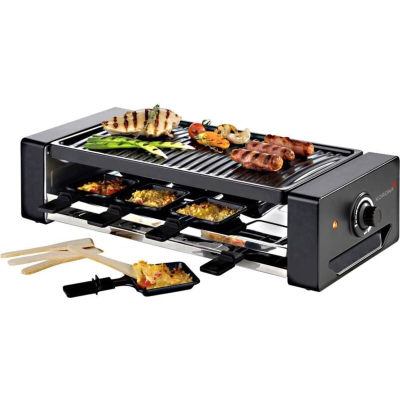 Korona - 45070 Appareil à raclette 8 poêlons noir, argent