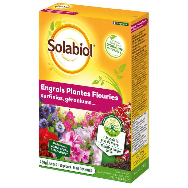 Solabiol - Engrais géranium et plantes fleuri - 750g