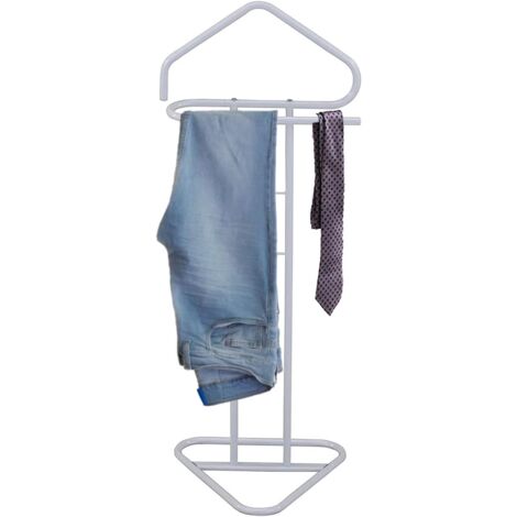 Appendi abiti bianco da terra con 2 posti appendiabiti supporto per giacca cravatta pantaloni da casa
