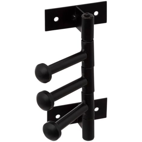 Appendiabiti, 3 teste rotanti, metallo nero - 5five