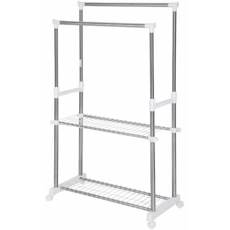 HOMCOM RELLA APPENDIABITI Attaccapanni in Metallo, Stand Vestiti con  Rotelle EUR 50,95 - PicClick IT