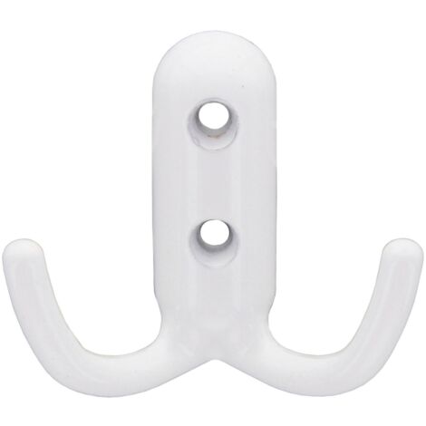 Appendiabiti A 2 Ganci Mm.45X45 Bianco Lucido - 25 Pz