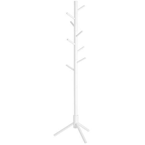 Appendiabiti a 8 ganci in legno bianco - H175 cm