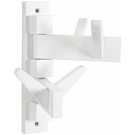Appendiabiti a Muro 4 Ganci 32,9x15,5x28 cm in Legno Daiki Bianco