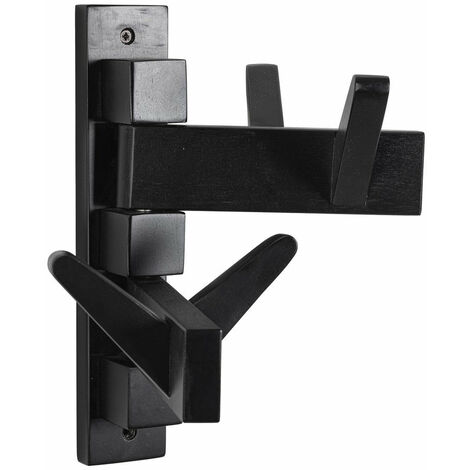 Appendiabiti a Muro 4 Ganci 32,9x15,5x28 cm in Legno Daiki Nero