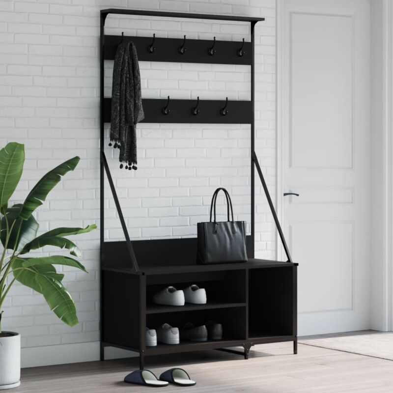 Avimac - Appendiabiti con Porta Scarpe Nero