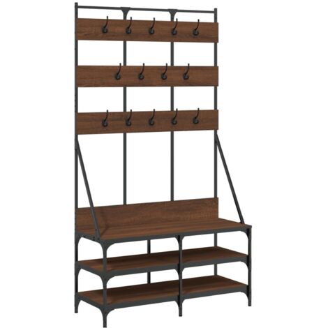 Appendiabiti con Porta Scarpe Rovere Marrone 100x40x184 cm vidaXL