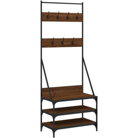 Appendiabiti con Porta Scarpe Rovere Marrone 70x40x184 cm vidaXL