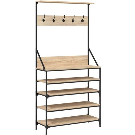 Appendiabiti con Porta Scarpe Rovere Sonoma 90x34x184 cm vidaXL