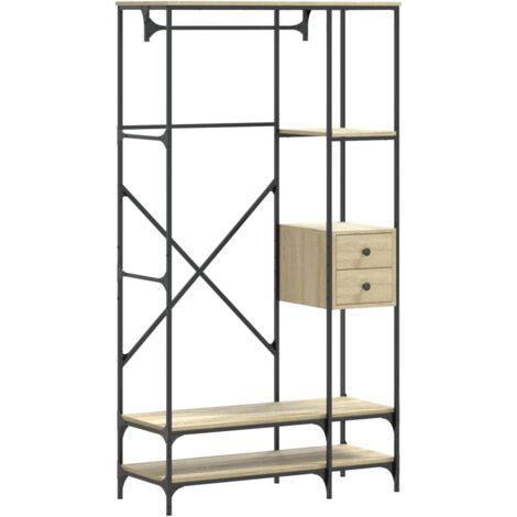 Appendiabiti con Scaffali Rovere Sonoma in Legno Multistrato vidaXL