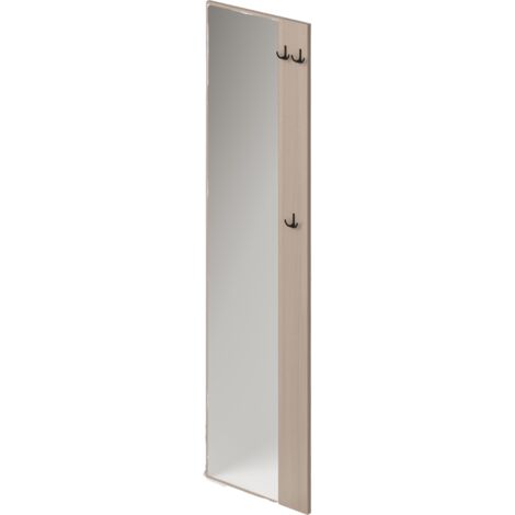 Appendiabiti con specchio a parete colore Olmo H182x50x4cm