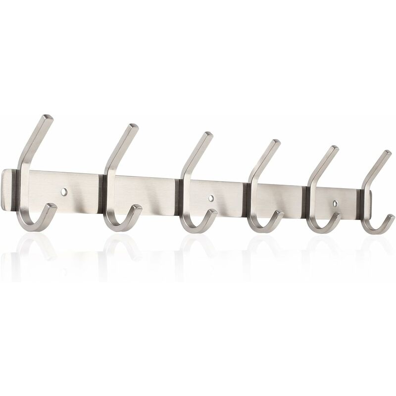 Appendiabiti da Muro 6 Ganci in Acciaio Inox